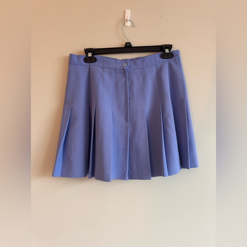 Vintage Head Lilac Periwinkle Purple Pleated Tennis Sport Mini Athletic Skirt - Picture 2 of 4